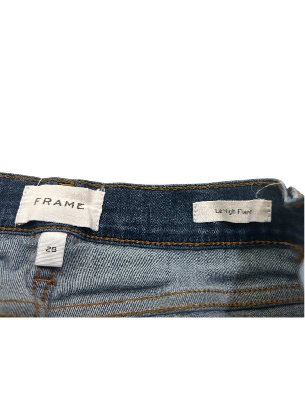 Women's FRAME Le High Flare Jeans, Blue, Size 28 - Picture 4 of 8